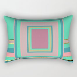 Aqua With Pink And Gold II Rectangular Pillow