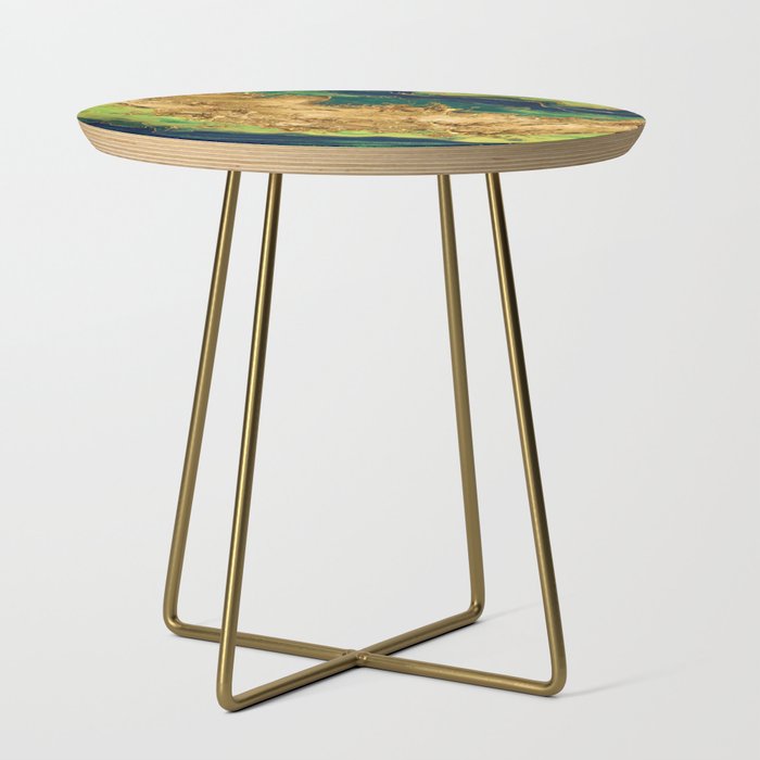 Jade Green and Bronze Gold Abstract Side Table