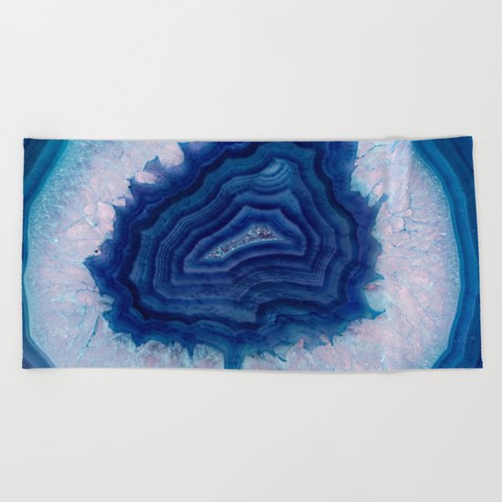 Blue agate crystal's Beach Towel