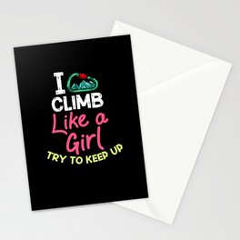 Rock Climbing Women Indoor Bouldering Girl Wall Stationery Card