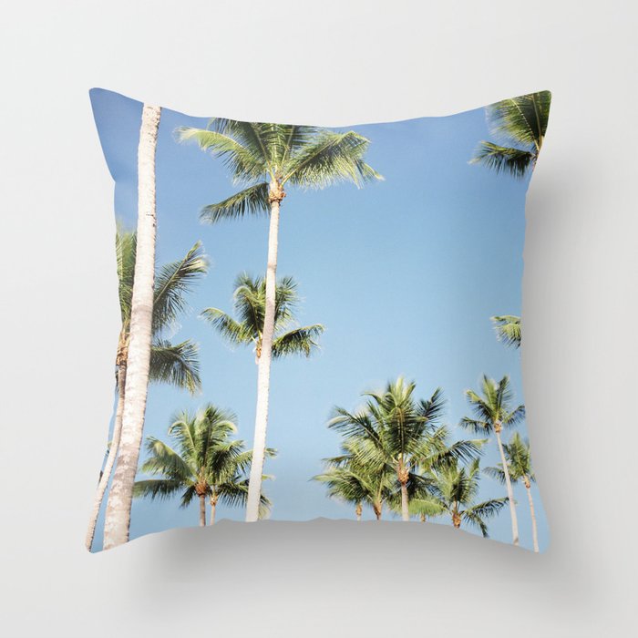 Sky high palm trees | Travel photography in the Dominican Republic | Central America. Throw Pillow
