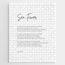 Sea Fever - John Masefield Poem - Literary Print 1 - Typography Jigsaw Puzzle
