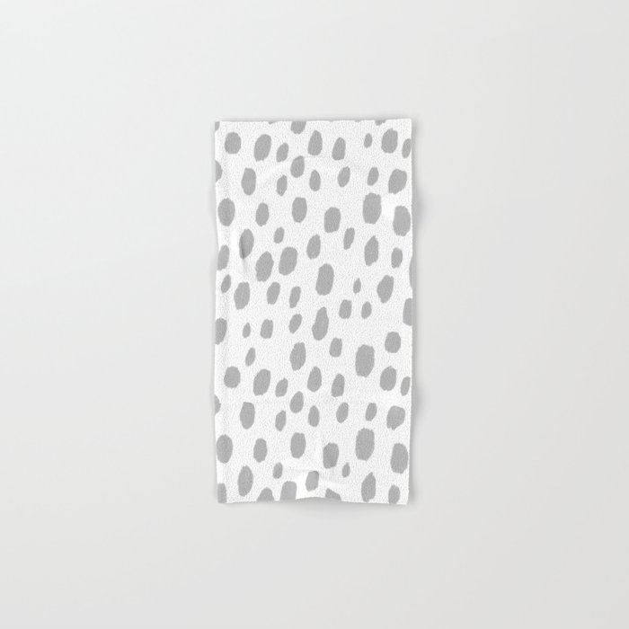 Large Dalmatian Polka Dot Spots Pattern (gray/white) Hand & Bath Towel