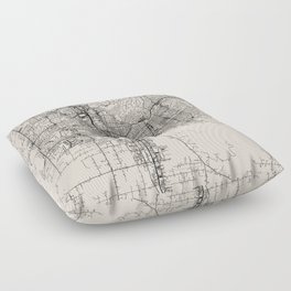 Santa Rosa USA - City Map - Black and White Aesthetic Floor Pillow
