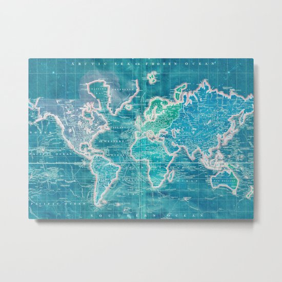 The World - Sans Type Metal Print