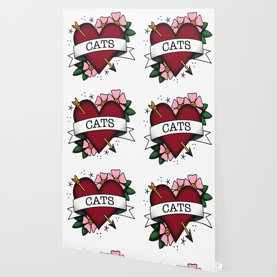 I Love Cats And Tattoos Sailor Jerry Style Tattoo Heart Wallpaper