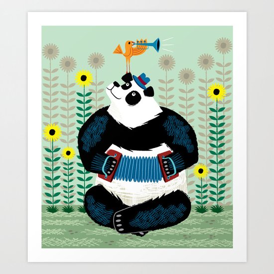 Panda Piazzolla and The Trumpet Bird Art Print