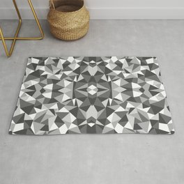 Abstract Colide Black and White Rug