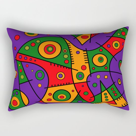 Abstract #240 Pizza Party Rectangular Pillow