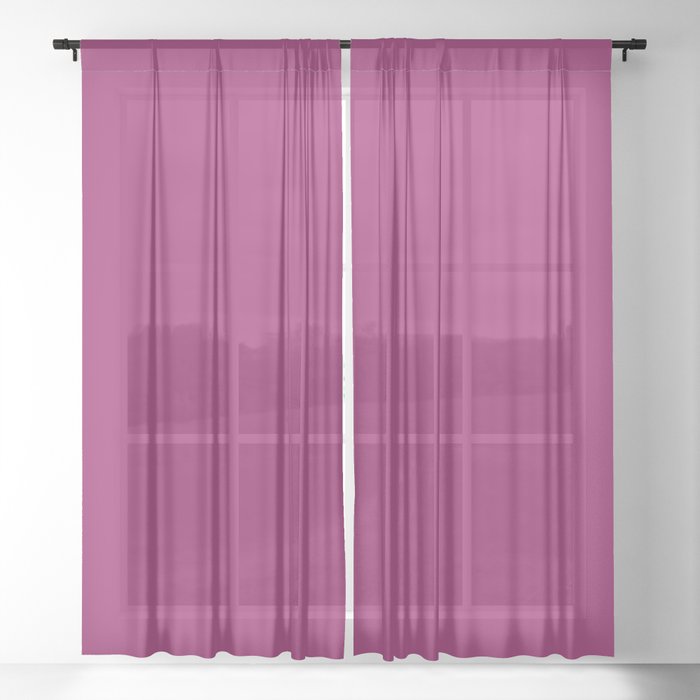 Orchid Flower 150-38-31 Deep Pink Purple Solid Color 2022 Colour of the Year Sheer Curtain