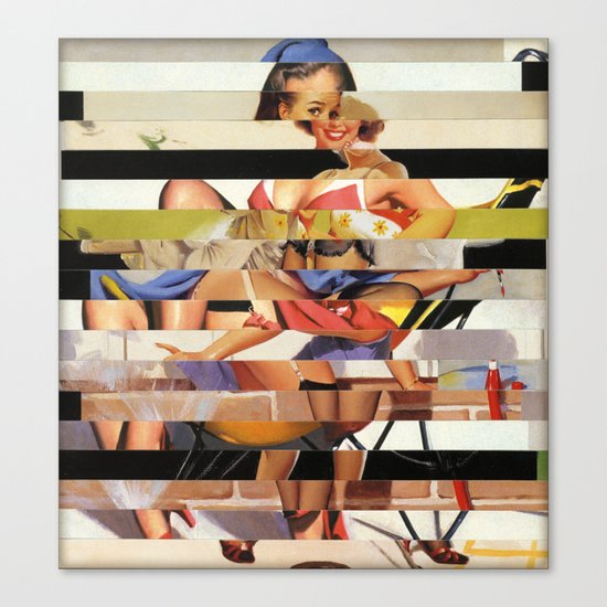 Glitch Pin-Up Redux: Gwen Canvas Print