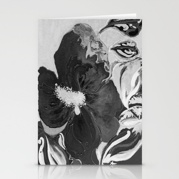 Black And White Of Birthday Acrylic Blue Orange Hibiscus Flower