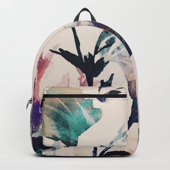 Watercolor Flowers on canvas Backpack
