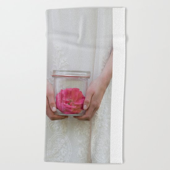 Trapped Rose Beach Towel