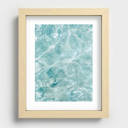 Clear blue water | Colorful ocean photography print | Turquoise sea Recessed Framed Print