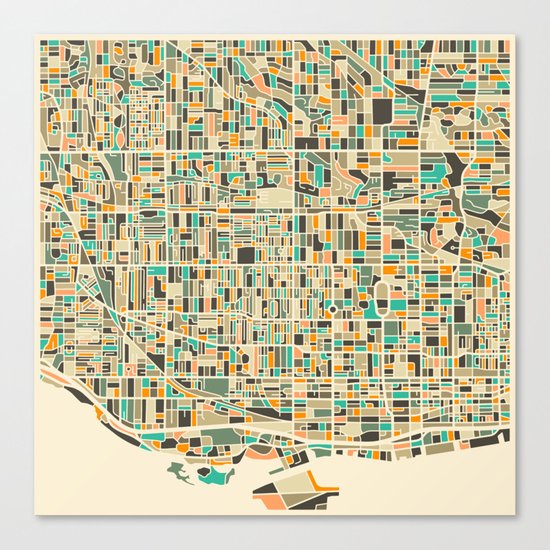 Toronto Map Canvas Print