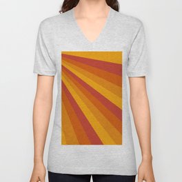 70 retro colors sun beams V Neck T Shirt