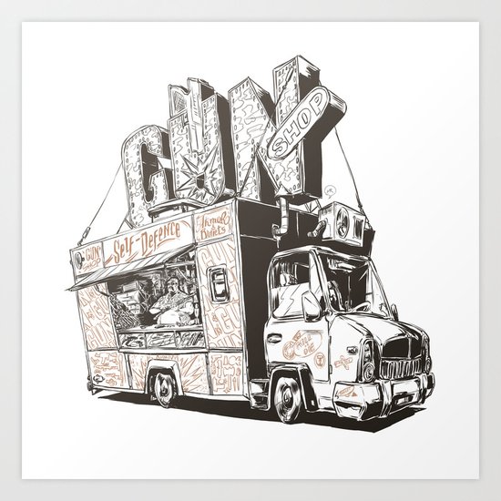 Shopping Truck Art Print