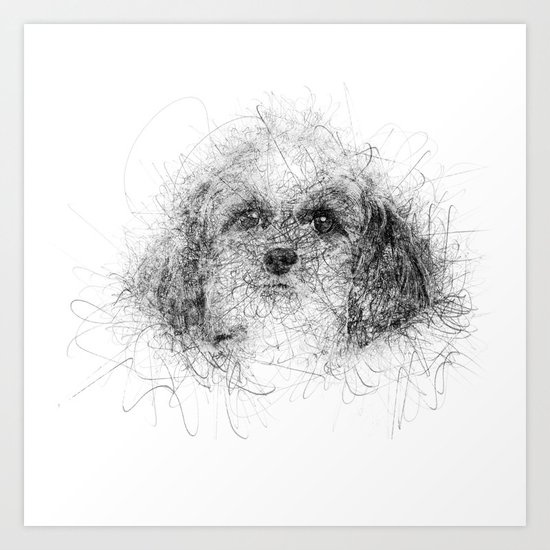 Dog Line Art Print