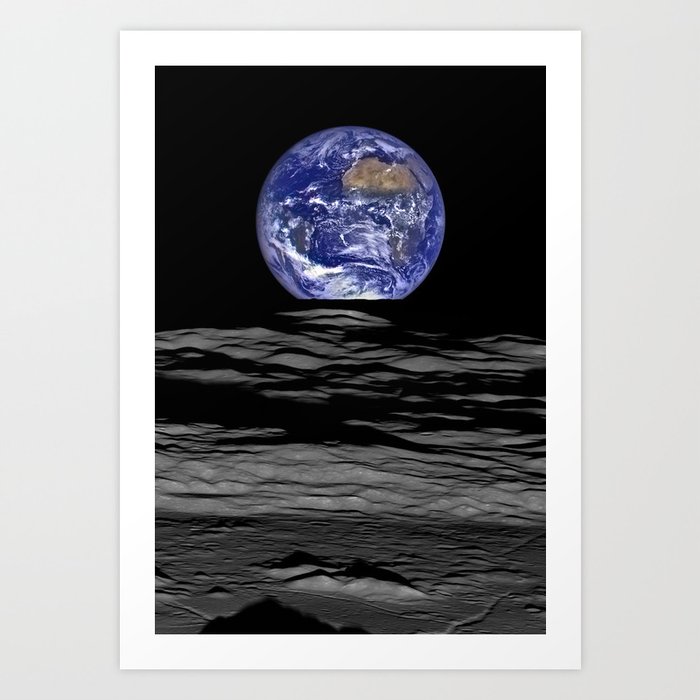 NASA Image of the Earth Seen From the Moon Art Print