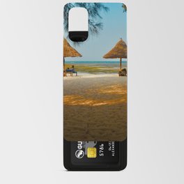 South Africa Photography - Beach With Straw Parasols Android Card Case