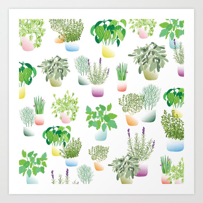 herb garden art print by sam osborne society6