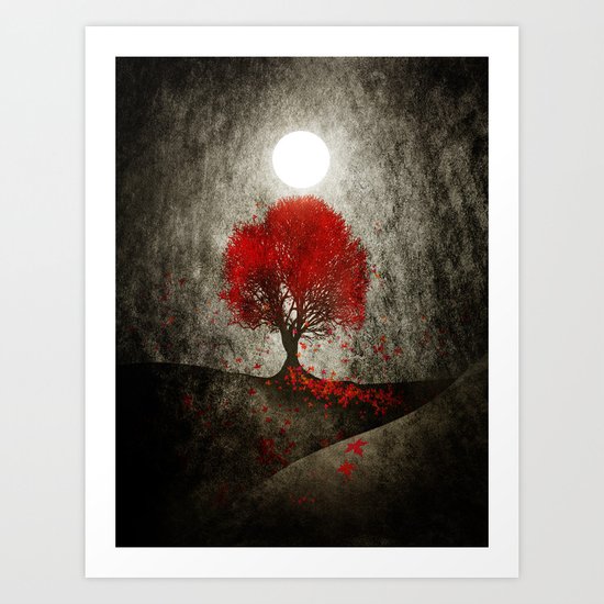 Red autumn. Art Print