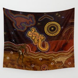 Desert Heat - Australian Aboriginal Art Theme Wall Tapestry
