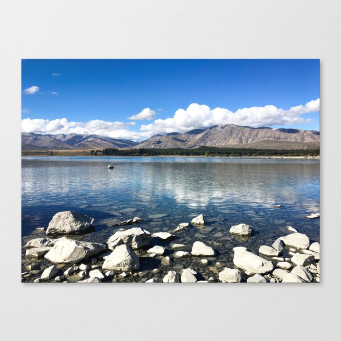 Lakeside View (Lake Tekapo, New Zealand) Canvas Print