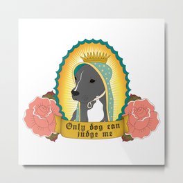 Only Dog Can Judge Me | Stella | Blue Nose Pitbull Metal Print | Animal, Graphic Design, Funny 