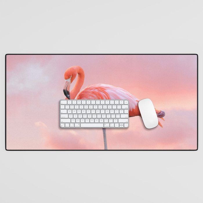 Pink Flamingo Sunset Desk Mat