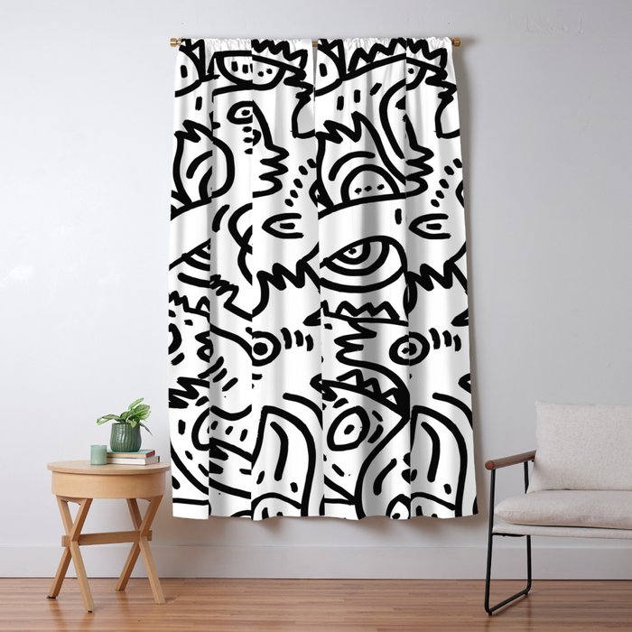 Summer Monsters Street Art Black And White Graffiti Blackout