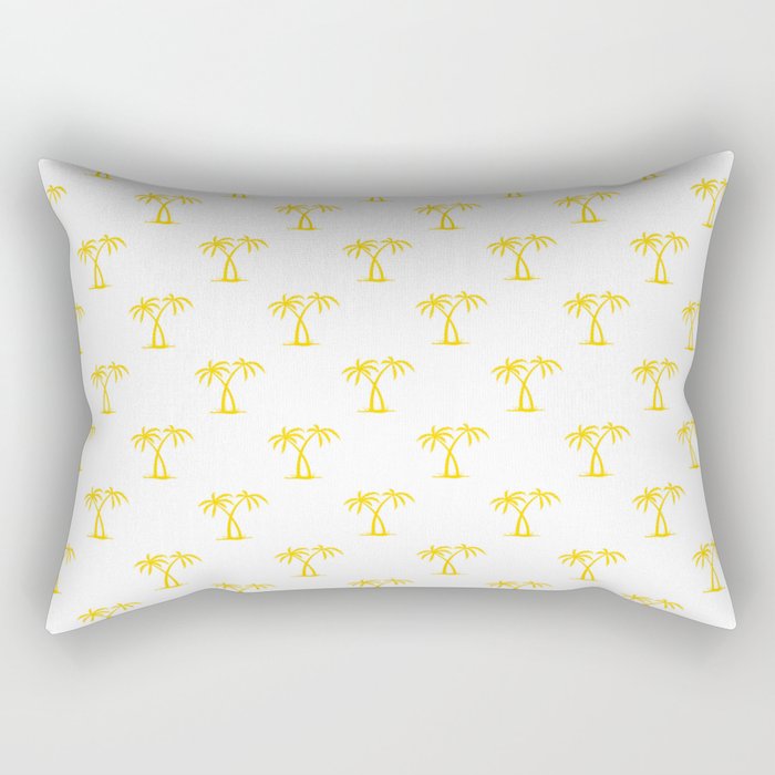 Yellow Palm Trees Pattern Rectangular Pillow