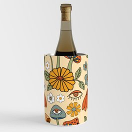 70s Psychedelic Mushrooms & Florals Wine Chiller