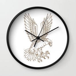 Osprey Swooping Drawing Wall Clock