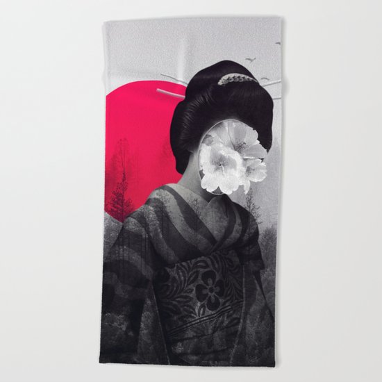 the geisha Beach Towel