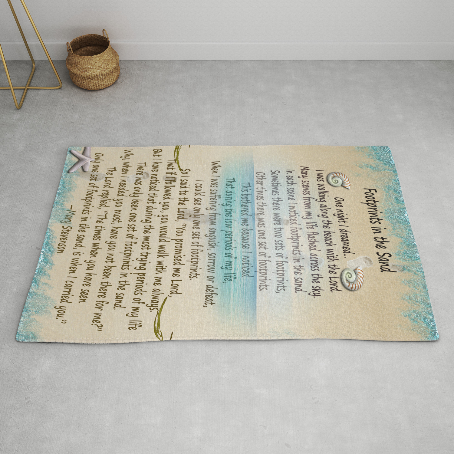 Footprints In The Sand Rug By Whatisart Society6