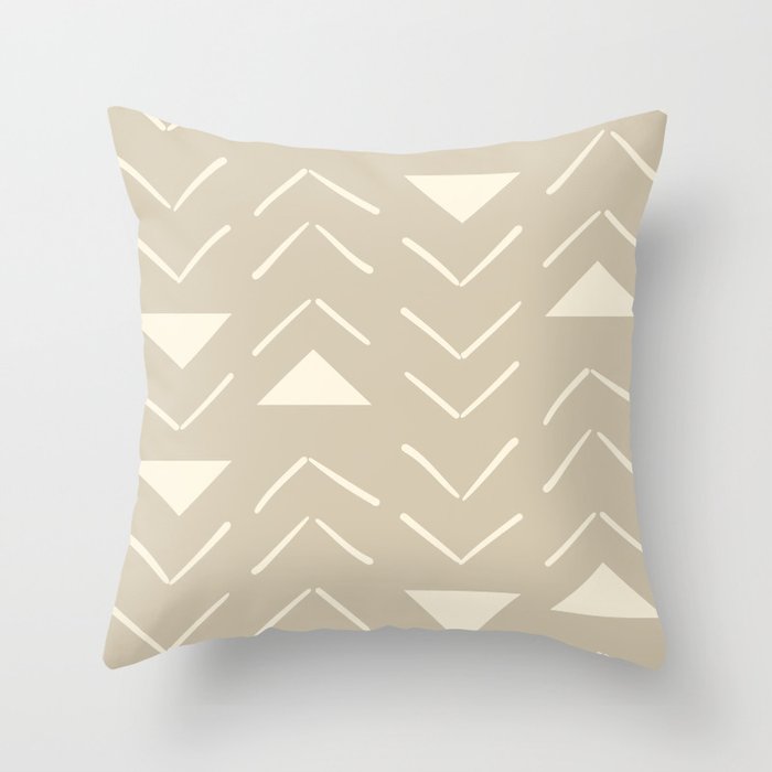 Arrows Vector in Tan Throw Pillow | Graphic-design, Pattern, Digital, Tan, Beige, Fabric, Print, Ethnic, Dye, Drawing