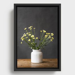 Photo | yellow flowers | modern art | botanical | floral | spring Framed Canvas