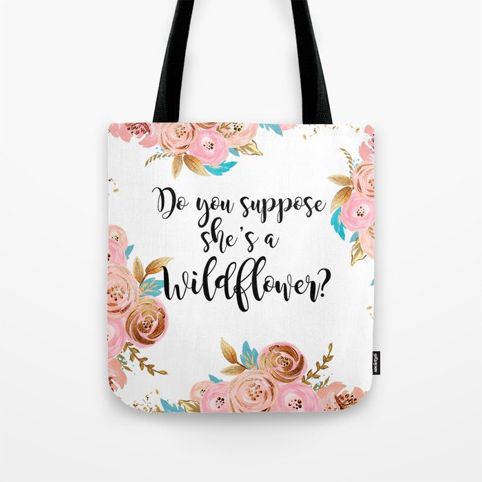 Blush and gold wildflower Tote Bag