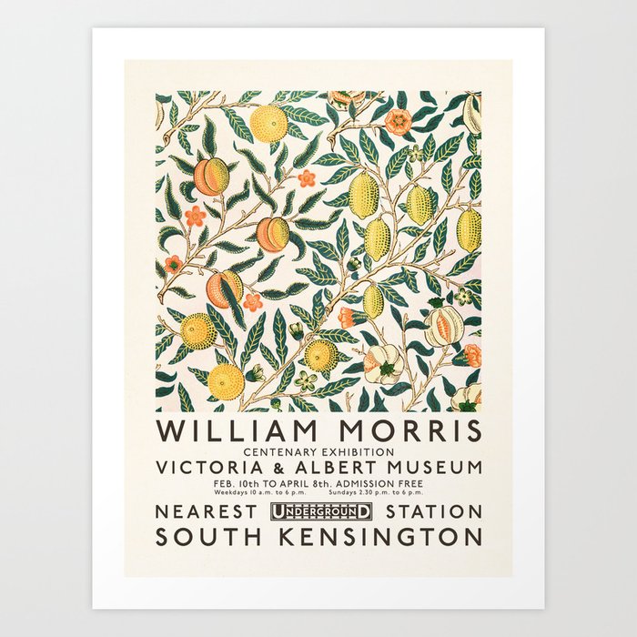 William Morris Print Set, Set of 6, William Morris Exhibition