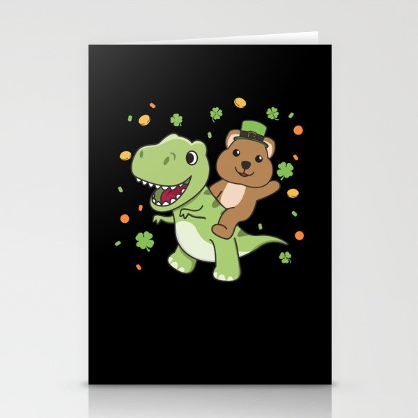 Quokka With T-rex St. Patrick's Day Ireland Stationery Cards