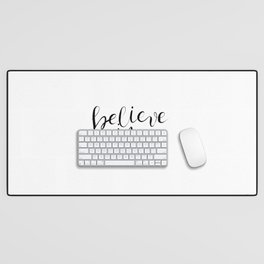 Believe in magic.Calligraphy,white background. Desk Mat