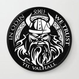In Odin we trust - The king of Valhalla Wall Clock
