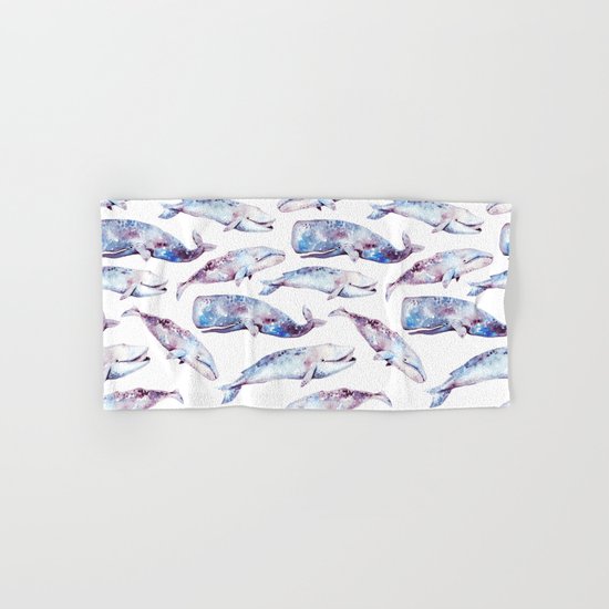 Watercolor Whales Hand & Bath Towel