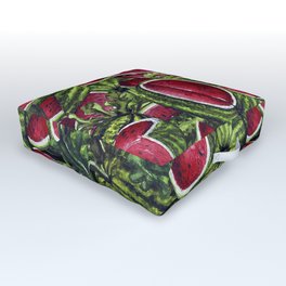 Watermelon Pattern Design Outdoor Floor Cushion | Claudineillustration, Playa, Claudine, Food, Fruit, Pattern, Watermelon, Verano, Beach, Surfacepatterndesign 