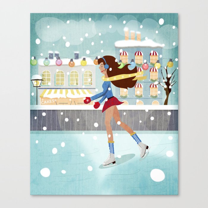 Ice Skating Girl Canvas Print