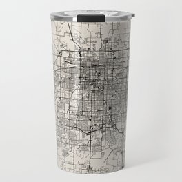 Springfield, Missouri - USA - Black and White Minimal City Map Travel Mug