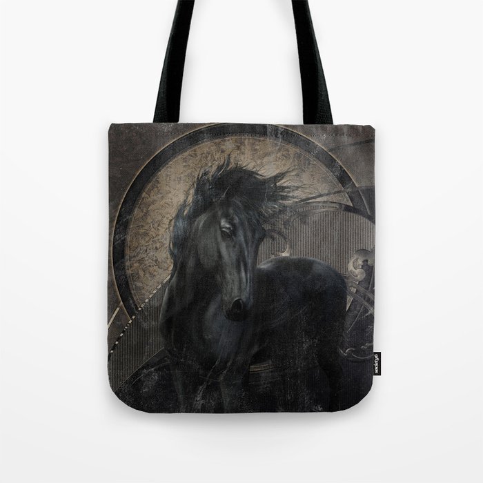 Gothic Friesian Horse Tote Bag