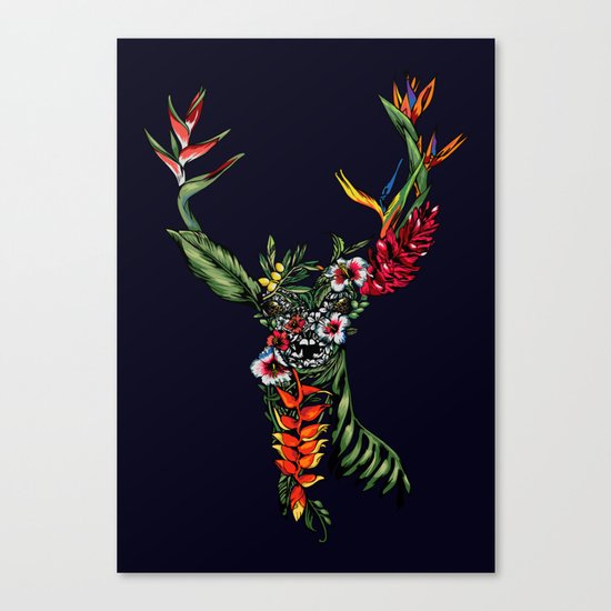 Tropical Deer Canvas Print